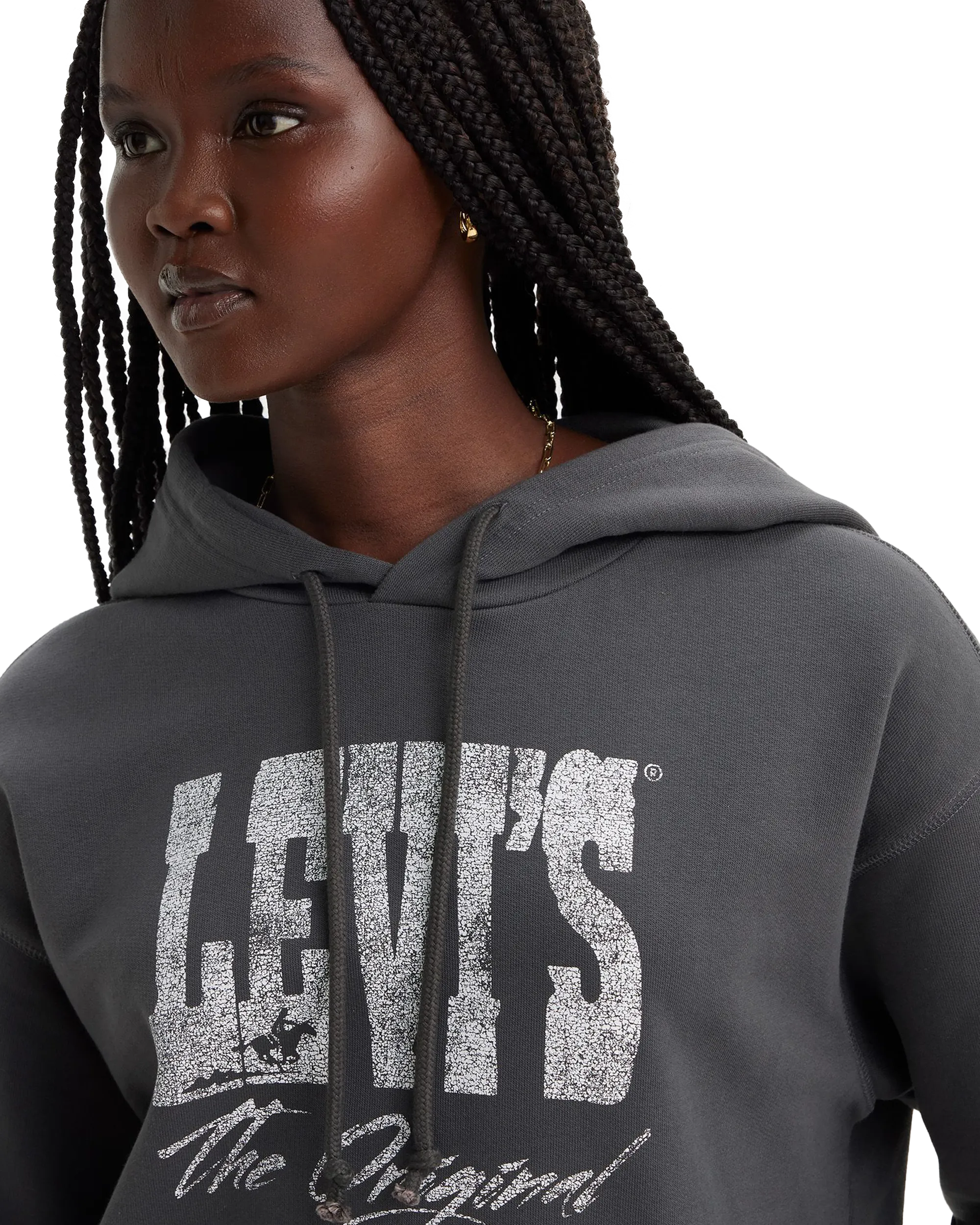 Graphic Signature Hoodie in Black Oyster